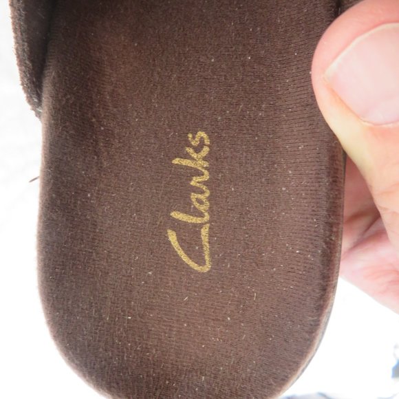 Women's Clarks Brown Suede Leather Clogs Mules Slip Ons - Picture 5 of 6
